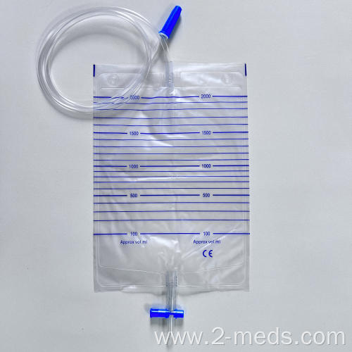 Disposable T-Valve Economical 2000ml Urine Bag